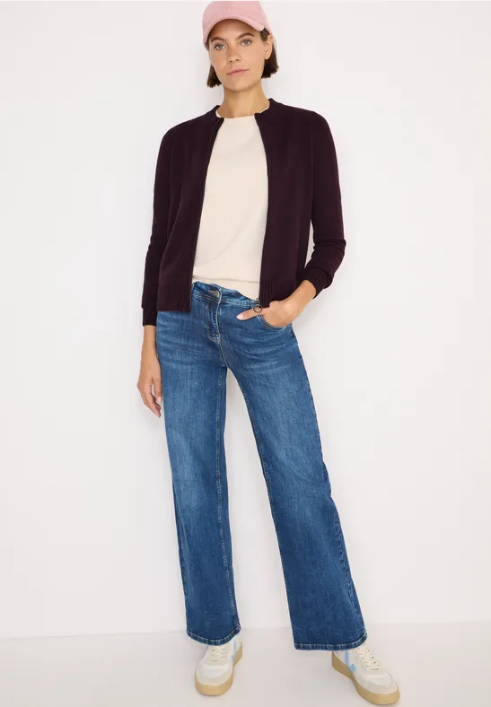 Strickjacke mit Reißverschluss im Bomber-Stil