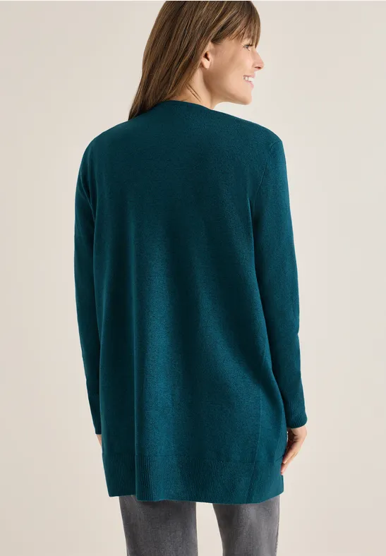 Langer Offener Cardigan aus Softstrick