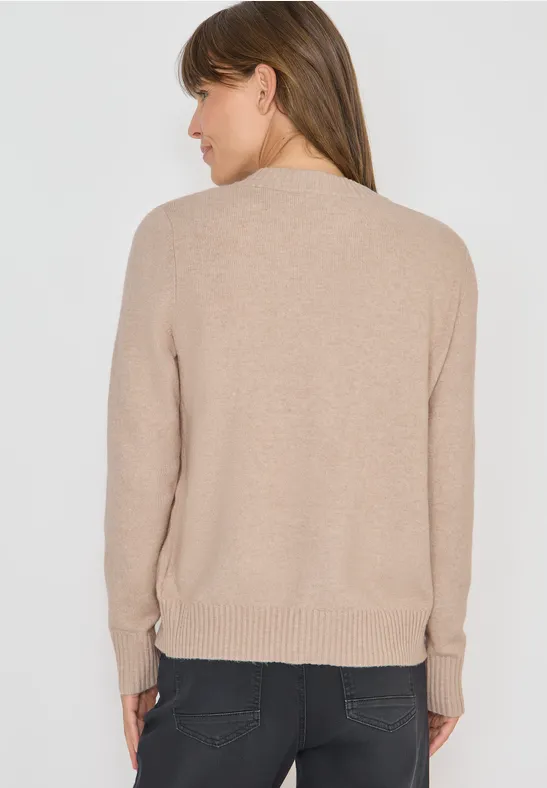 Strickjacke mit Rundhalsausschnitt und Reißverschluss