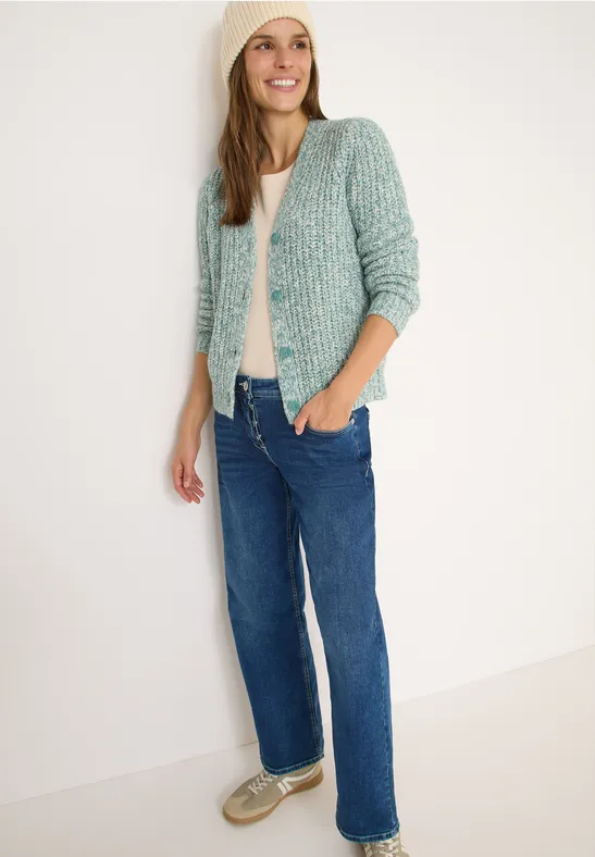 Grobstrick-Cardigan in Two-Tone-Optik