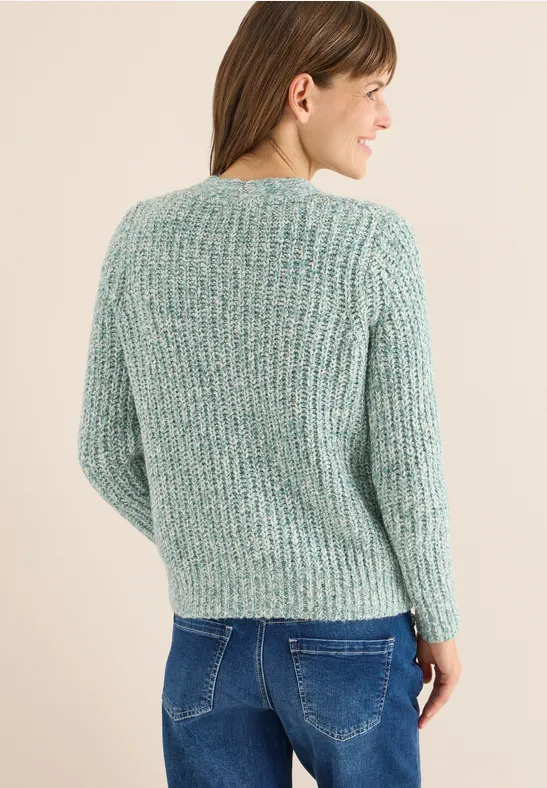 Grobstrick-Cardigan in Two-Tone-Optik