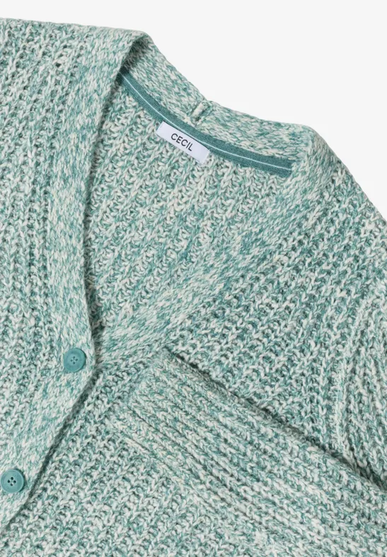 Grobstrick-Cardigan in Two-Tone-Optik