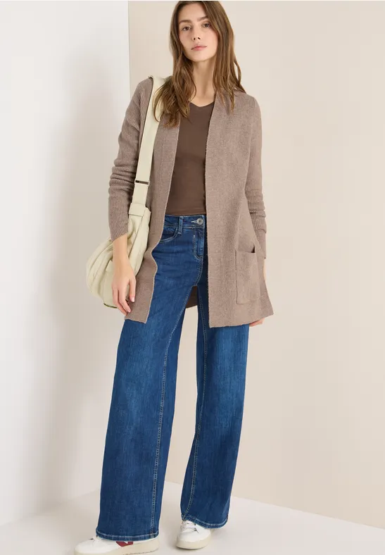 Strukturierter Cardigan mit offener Front