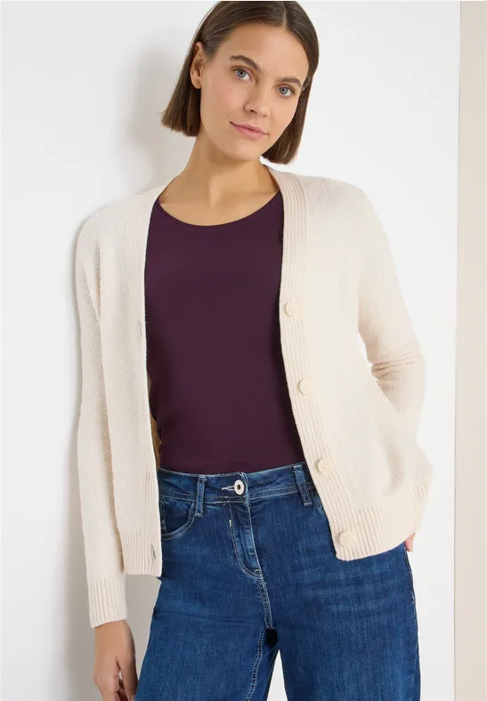 Strukturierter Bouclé-Strick-Cardigan