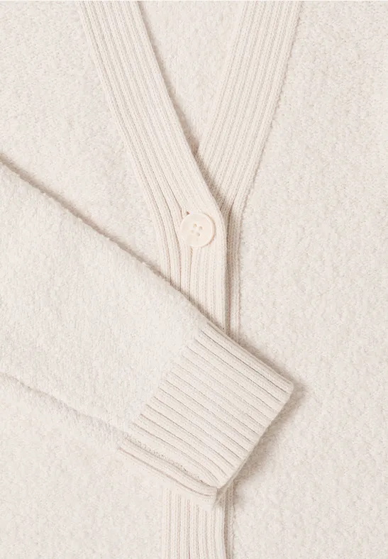 Strukturierter Bouclé-Strick-Cardigan