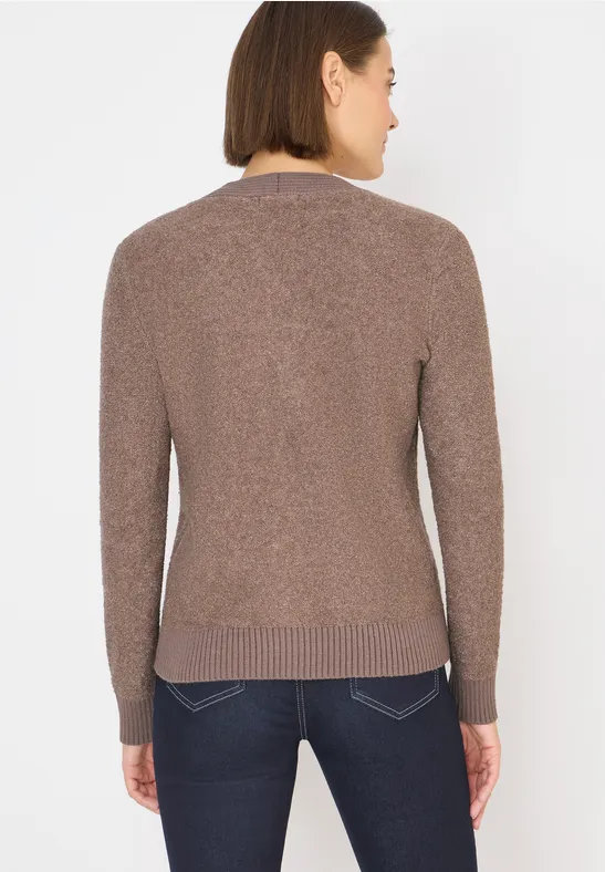Weicher Bouclé-Cardigan mit V-Ausschnitt