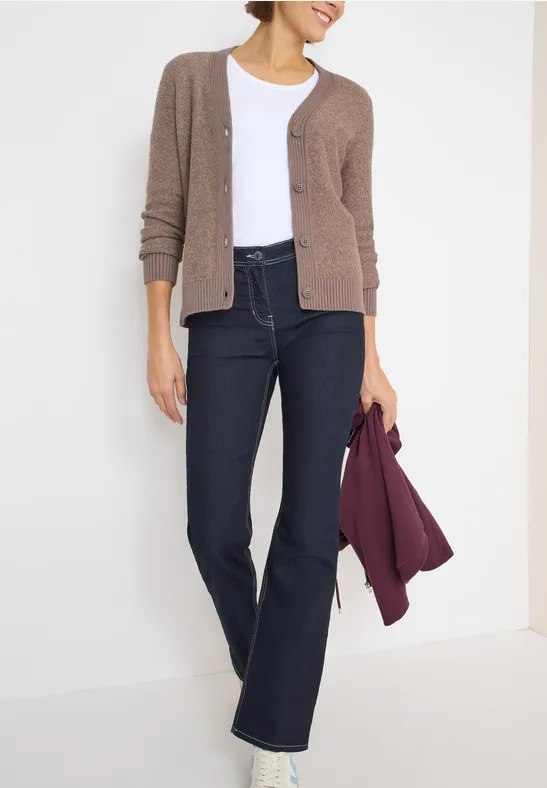 Weicher Bouclé-Cardigan mit V-Ausschnitt