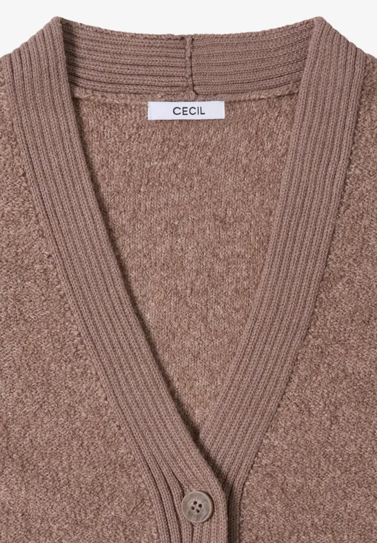 Weicher Bouclé-Cardigan mit V-Ausschnitt