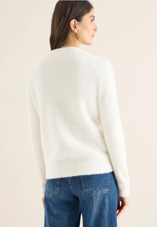 Weiche Jacquard-Strickjacke mit Zipper