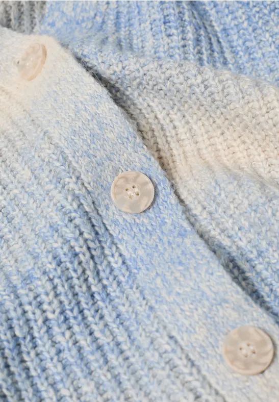 Rippstrick-Cardigan mit Space-Dye-Effekt