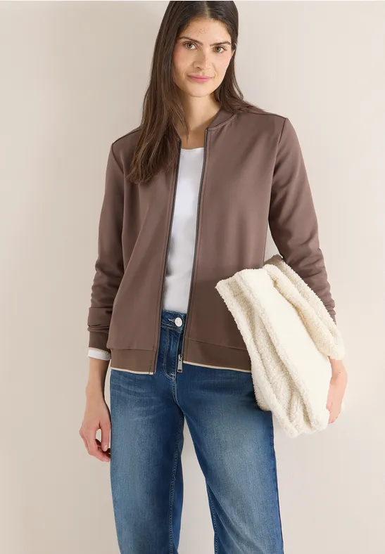 Sportlicher Sweatblouson mit Reißverschluss