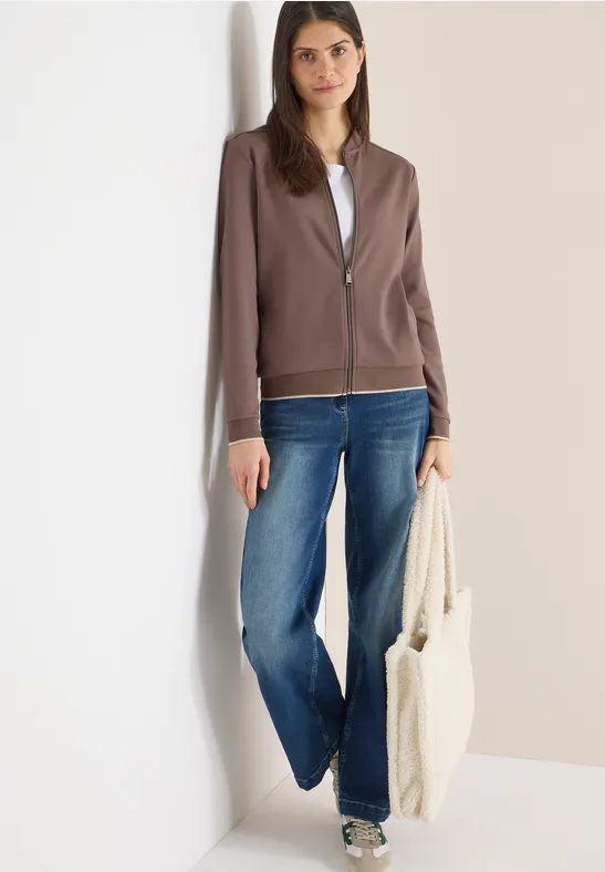 Sportlicher Sweatblouson mit Reißverschluss