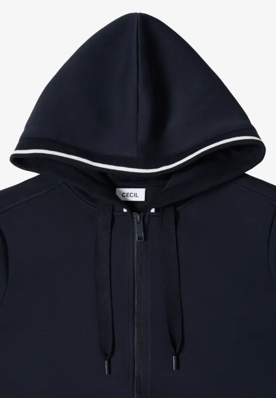 Kurzärmelige Kapuzen-Sweatjacke mit Reißverschluss