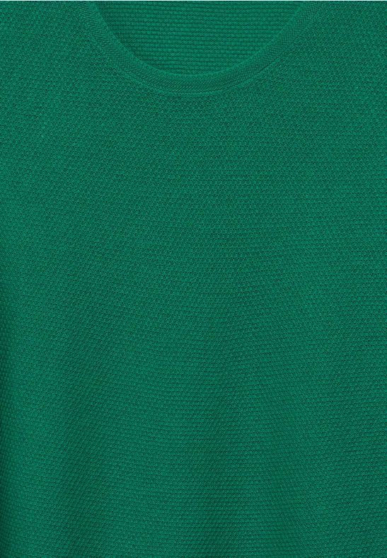Strukturierter Feinstrick-Pullover mit 3/4-Arm
