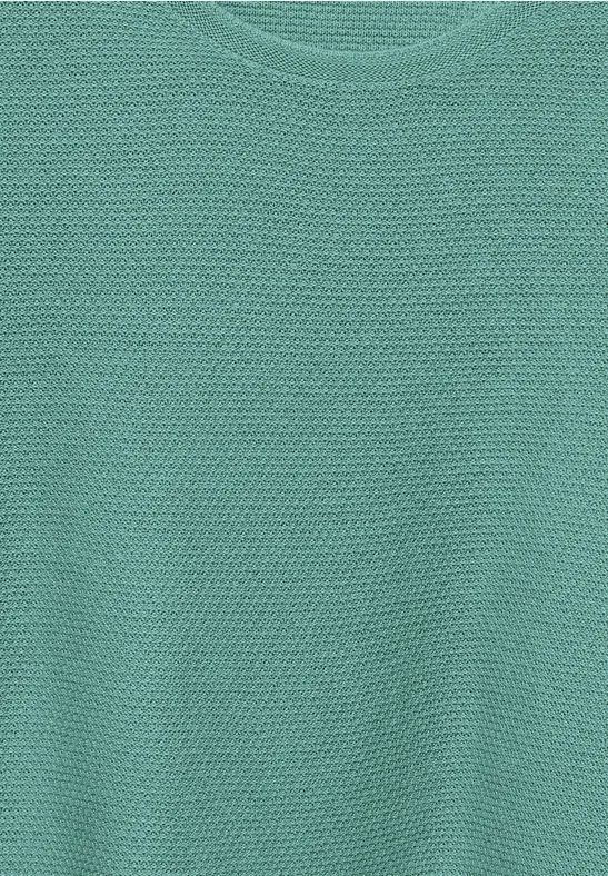 Strukturierter Feinstrick-Pullover mit 3/4-Arm