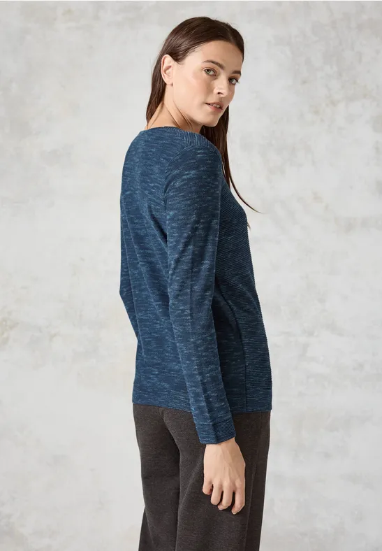 Strukturmix-Pullover aus Baumwollmischung