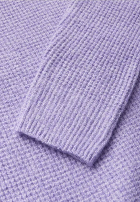 Strukturpullover mit Stehkragen