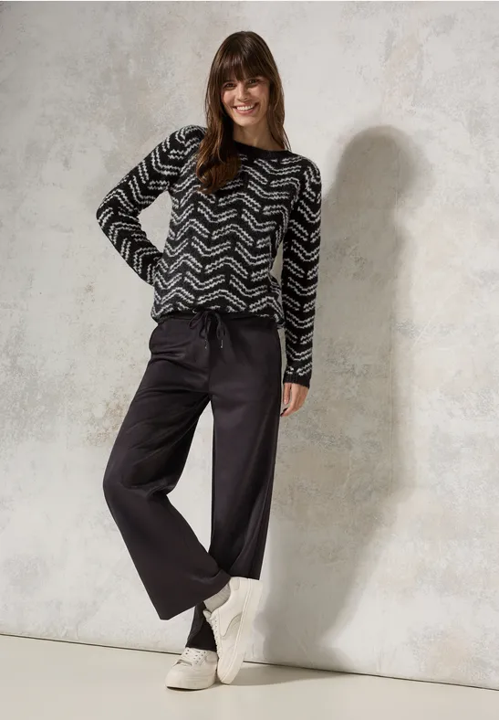 Kuscheliger Jacquard-Strickpullover mit Grafik