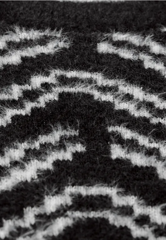 Kuscheliger Jacquard-Strickpullover mit Grafik