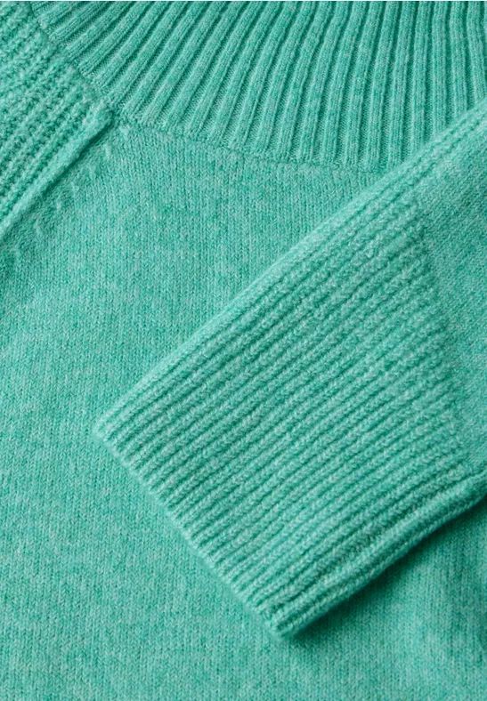Strukturierter Melange-Rollkragenpullover