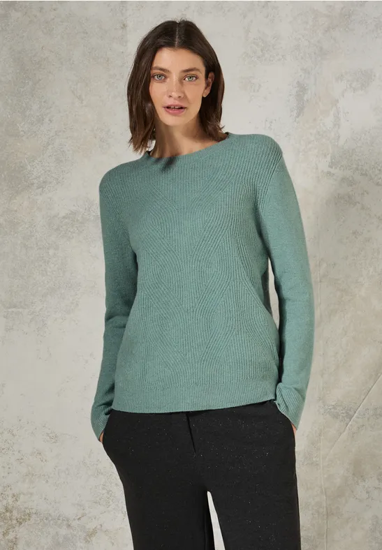 Strukturpullover aus Baumwollmix