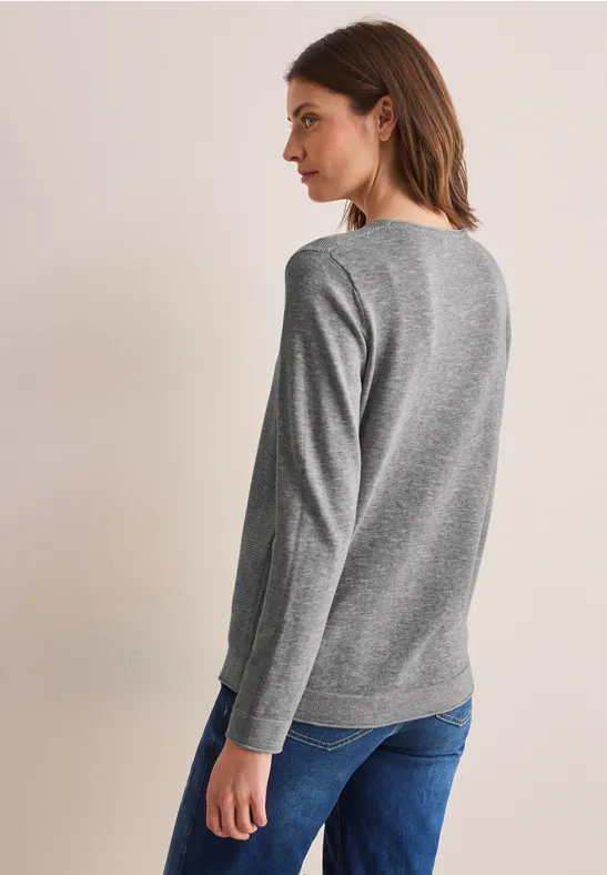 Weicher Strukturpullover mit Rundhalsausschnitt