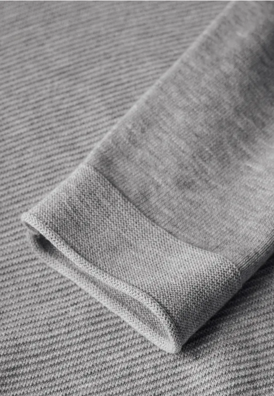 Weicher Strukturpullover mit Rundhalsausschnitt