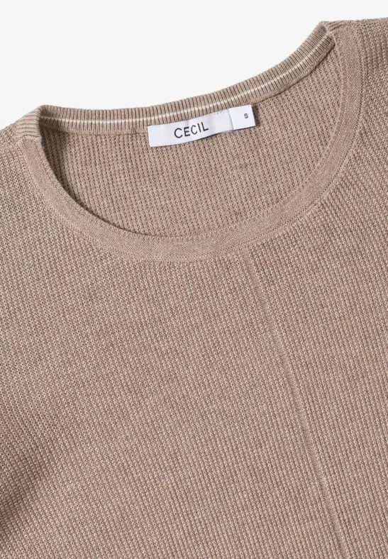 Strukturierter Rundhals-Strickpullover
