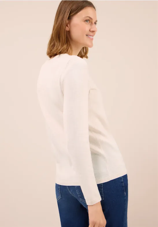 Feinstrick-Pullover mit Rundhalsausschnitt