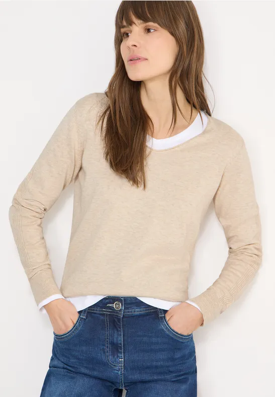 Feinstrick-Pullover mit Rundhalsausschnitt