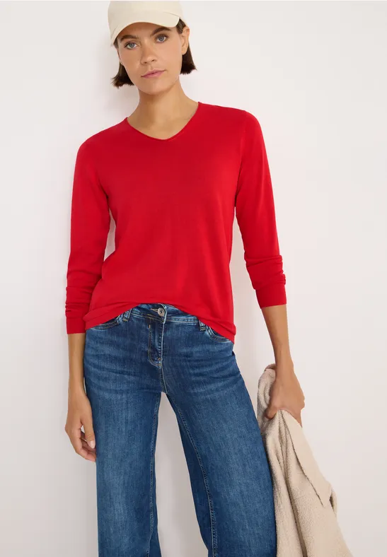 Weicher Pullover mit V-Ausschnitt
