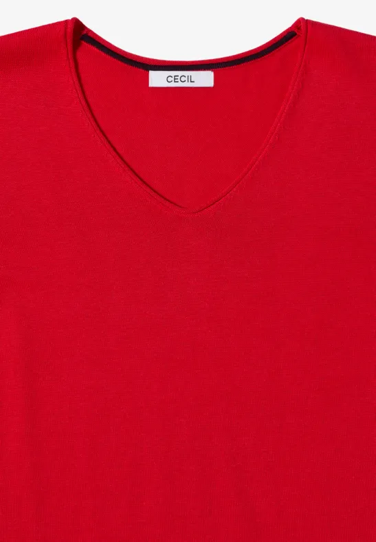 Weicher Pullover mit V-Ausschnitt