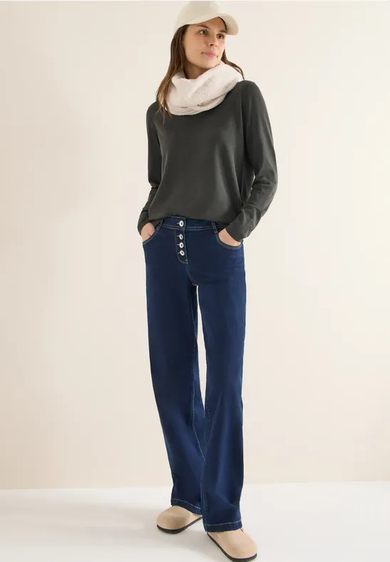 Essenzieller Strickpullover mit V-Ausschnitt