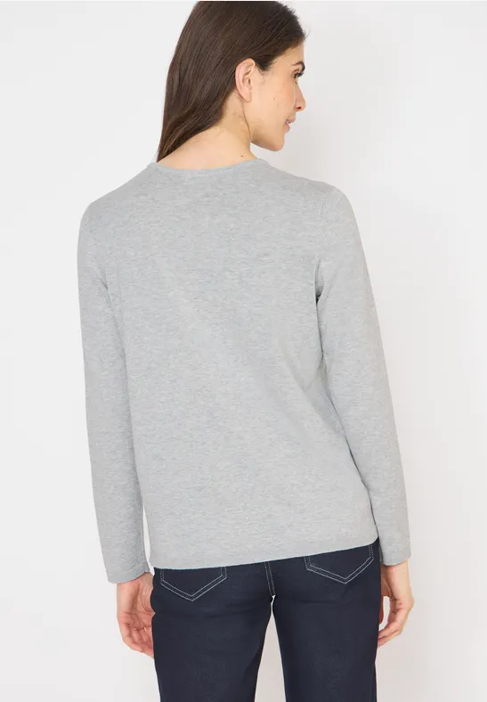 Klassischer Rundhals-Langarm-Pullover