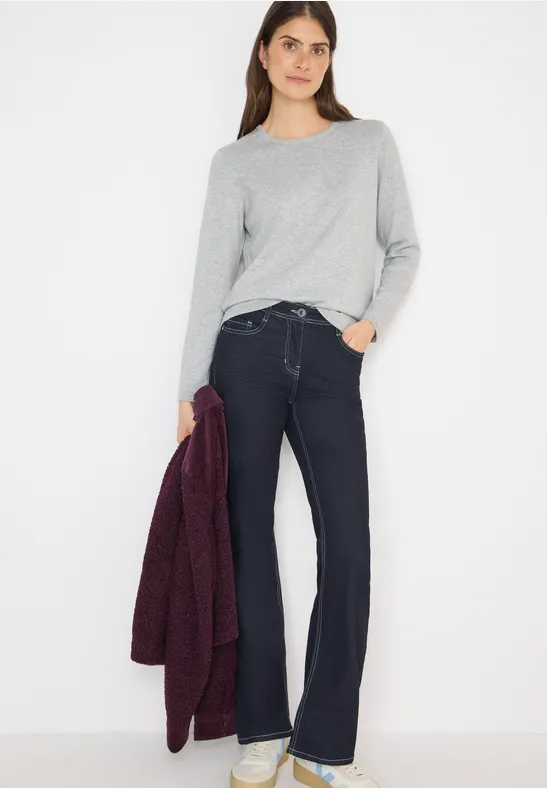 Klassischer Rundhals-Langarm-Pullover
