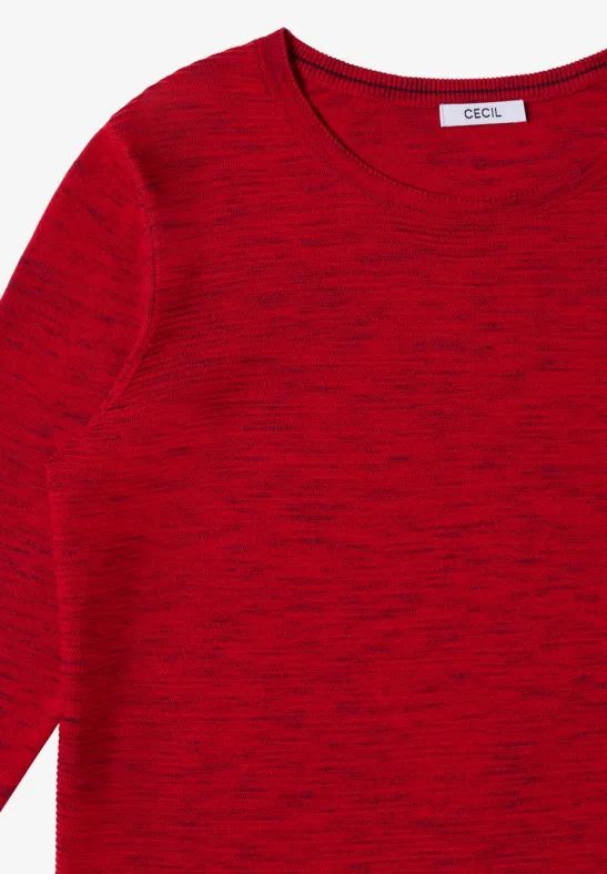 Strukturierter Rundhals-Pullover im Klassik-Stil