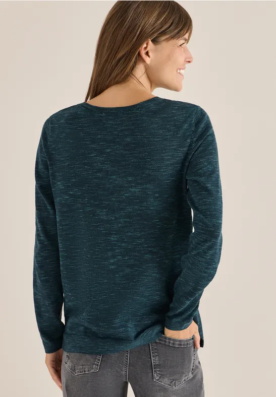 Dezenter Strickpullover mit Rundhalsausschnitt