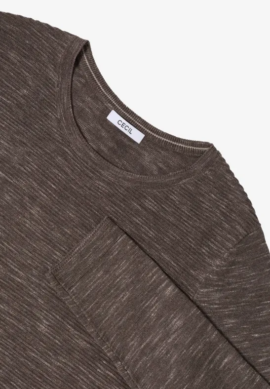 Strukturierter Rundhals-Strickpullover