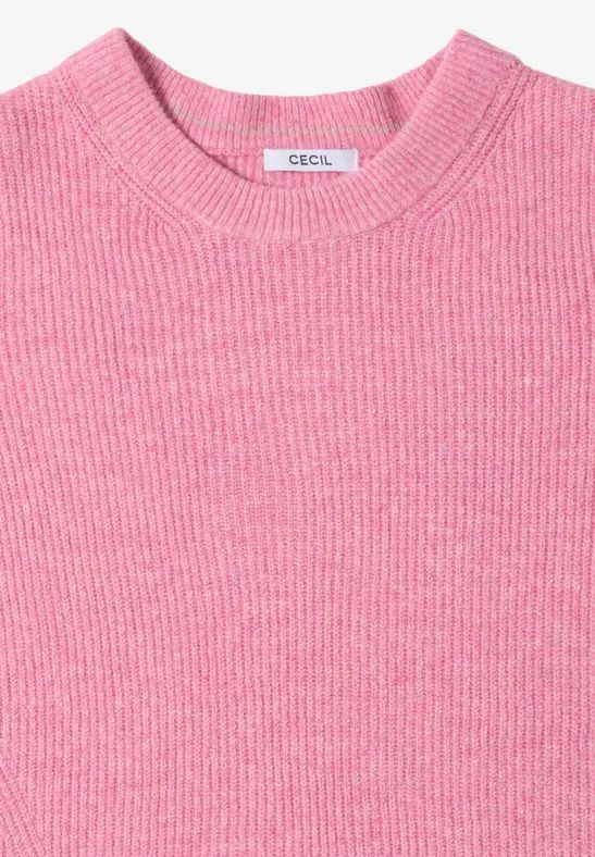 Strukturierter Strickpullover mit Rundhalsausschnitt