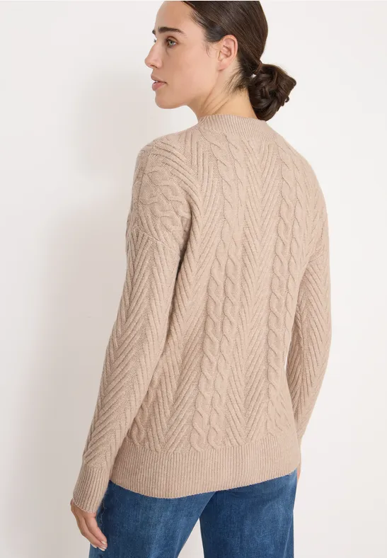 Strukturierter Zopfstrickpullover