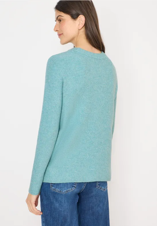 Strickpullover mit Struktur und Rundhalsausschnitt