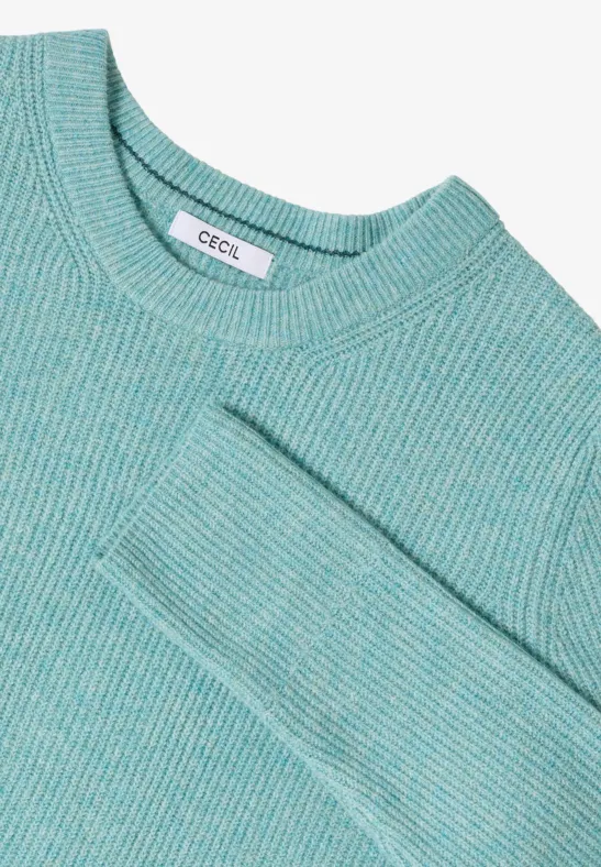 Strickpullover mit Struktur und Rundhalsausschnitt