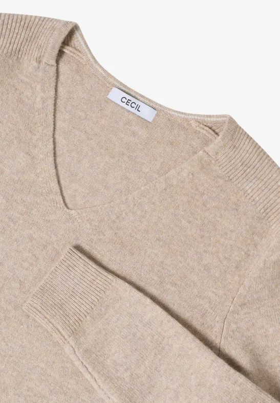 Weicher V-Ausschnitt Strickpullover