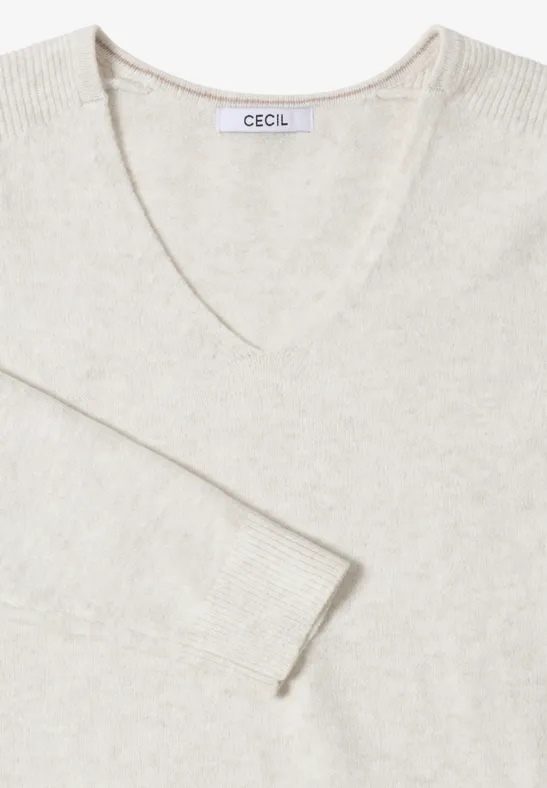 Weicher V-Ausschnitt Strickpullover