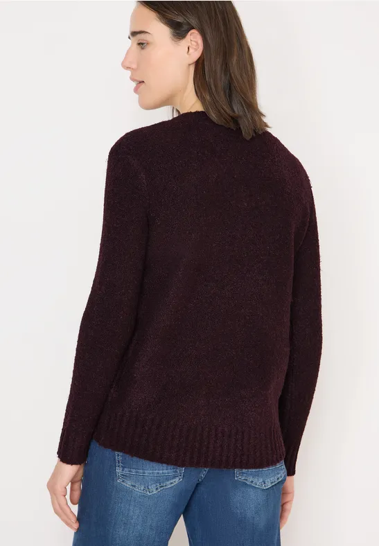 Kuscheliger Bouclé-Pullover mit V-Ausschnitt