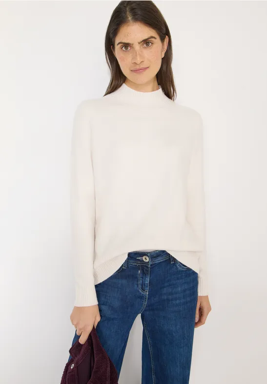 Minimalistischer Stehkragen-Pullover aus Baumwolle