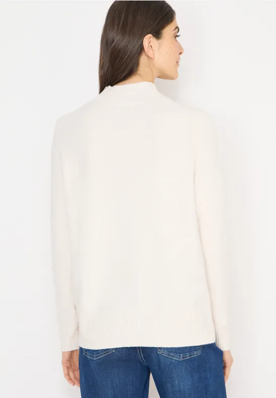 Minimalistischer Stehkragen-Pullover aus Baumwolle