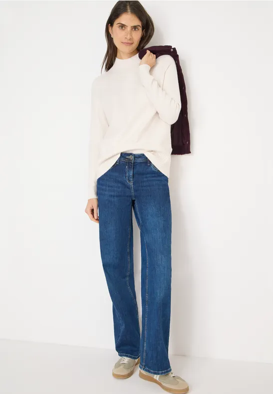 Minimalistischer Stehkragen-Pullover aus Baumwolle