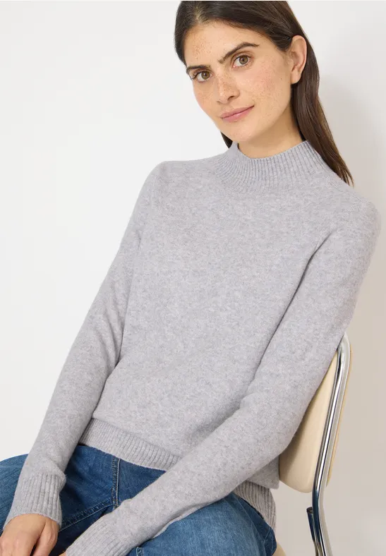 Minimalistischer Stehkragen-Pullover aus Baumwolle