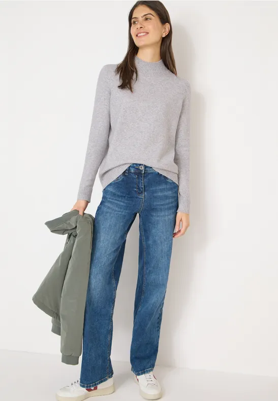 Minimalistischer Stehkragen-Pullover aus Baumwolle